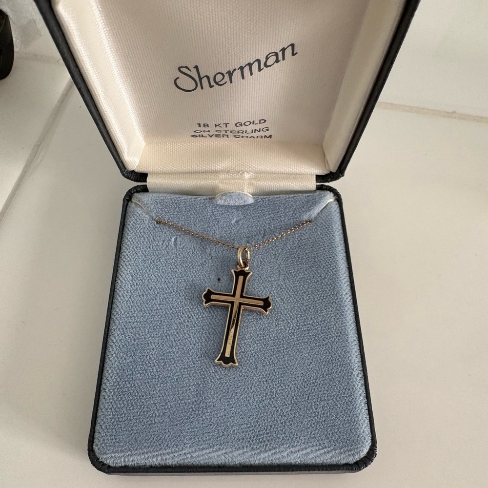 Gold and Silver Cross Pendant Necklace
